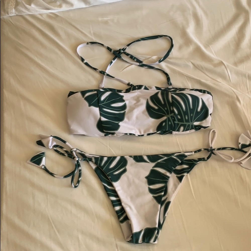 Leaf printed bikini no longer needed